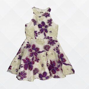 Zunie Floral Organza Party Dress – Ivory Multi | Size 10 | NWOT | KDS-100027